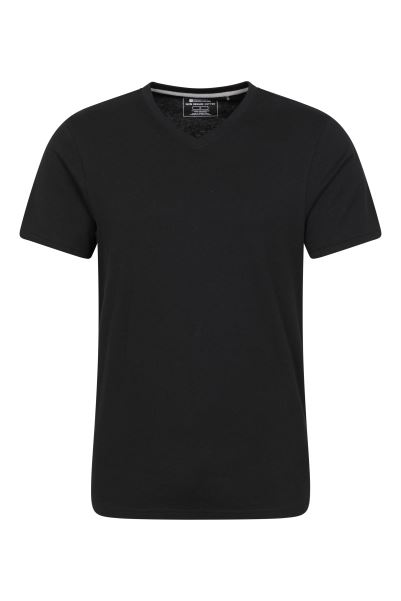 Eden Ii Mens Organic V-Neck T-Shirt Mountain Warehouse Black Origins
