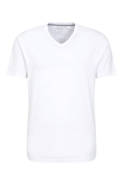Mountain Warehouse Eden Ii Mens Organic V-Neck T-Shirt Origins White