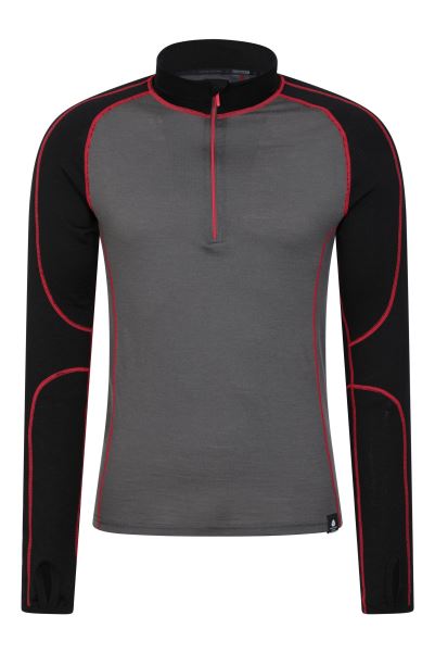 Mountain Warehouse Brand Asgard Iii Mens Merino Thermal Top Black