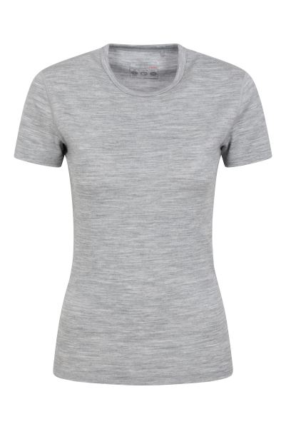 Collections Merino Womens Short Sleeve Tee Mountain Warehouse Light-Grey