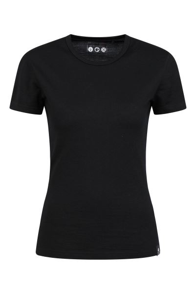 Origins Mountain Warehouse Black Merino Womens Short Sleeve Tee