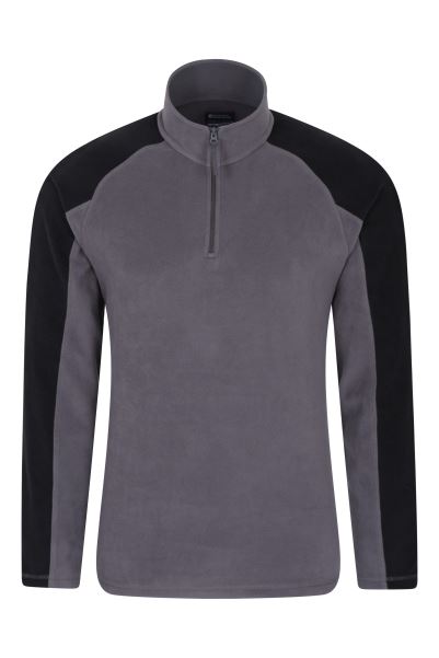Dark-Grey Mountain Warehouse Hot Ashbourne Ii Mens Half-Zip Fleece