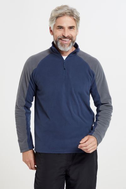 Ashbourne Ii Mens Half-Zip Fleece Mountain Warehouse New Dark-Blue