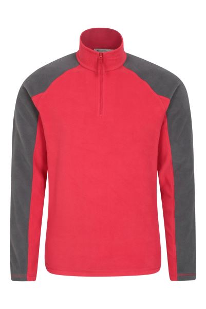Dark-Red Mountain Warehouse Origin Ashbourne Ii Mens Half-Zip Fleece