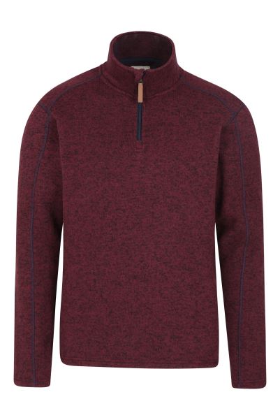 Original Dark-Red Mountain Warehouse Idris Ii Mens Half-Zip Fleece