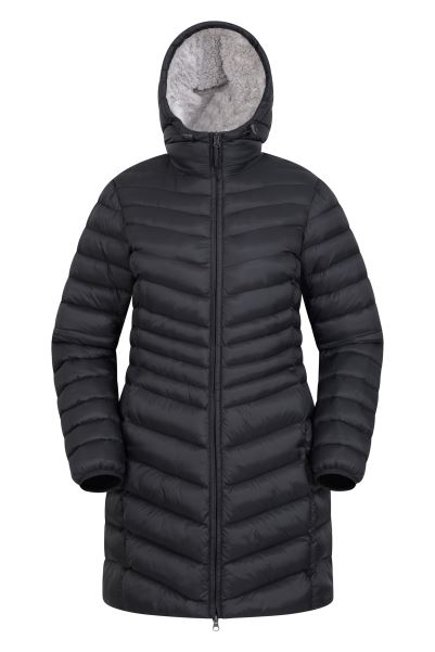Jet-Black Florence Womens Fur Lined Padded Jacket Collection Mountain Warehouse