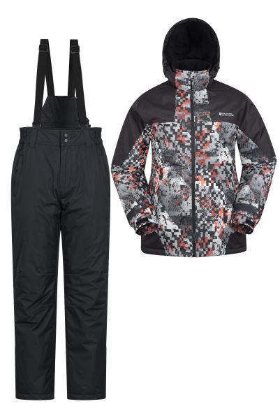 Monochrome Mens Printed Ski Jacket And Pants Set Mountain Warehouse Collection