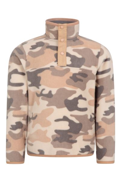 Mountain Warehouse Origin Camouflage Woodland Kids Pullover Fleece