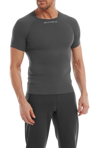 Charcoal Fashion Mountain Warehouse Tempo Seamless Short Sleeve Unisex Baselayer Top