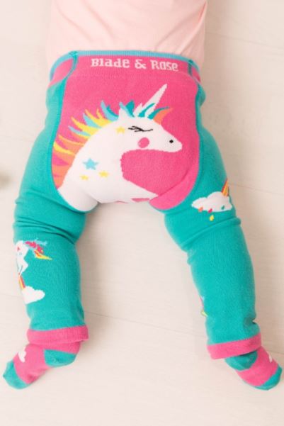 Pink-Teal Brands Mountain Warehouse Flying Unicorn Baby/Toddler Leggings