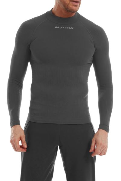 Mountain Warehouse Charcoal Brand Tempo Seamless Long Sleeve Baselayer Top