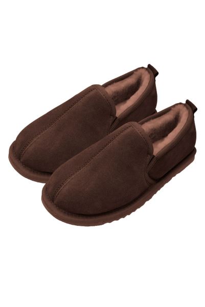 Mens Sheepskin Lined Soft Suede Sole Slippers Collections Chocolate Mountain Warehouse