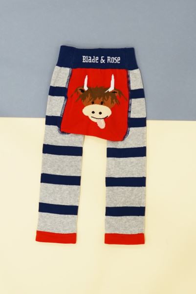 Navy-Red-Grey Highland Cow Baby/Toddler Leggings Mountain Warehouse New