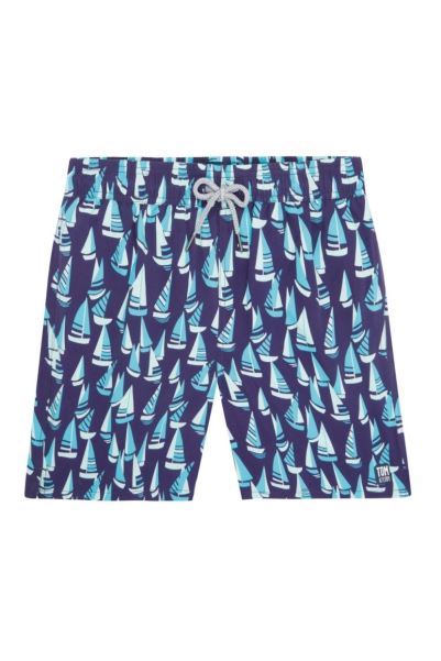 Mulberry Hot Mountain Warehouse Mulberry & Sky Blue Boats Mens Swim Shorts