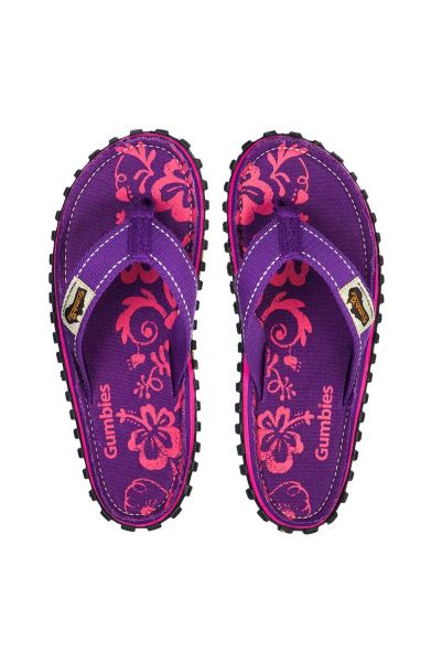 Islander Womens Flip Flops Purple-Hibiscus Mountain Warehouse Collection