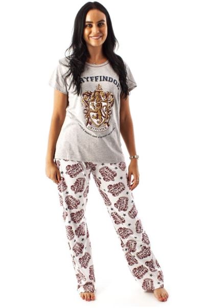 Grey-White Mountain Warehouse Brand Gryffindor Womens Long Pyjama Set