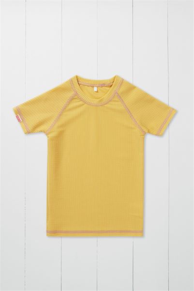 Hot Mountain Warehouse Ribbed Kids Rash Vest Ochre
