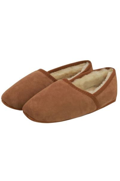 Original Chestnut Mens Full Sheepskin Turn Slippers Mountain Warehouse