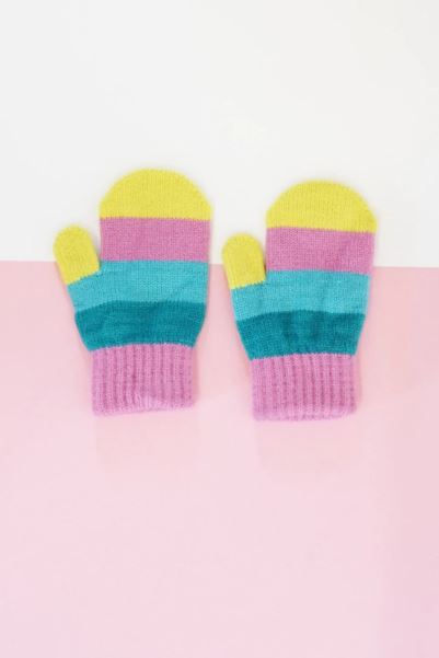 Collection Mountain Warehouse Toddler Striped Mittens Pastel