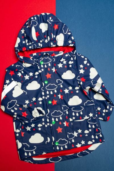Weather Baby/Kids Colour Changing Raincoat Blue-White-Red Collections Mountain Warehouse