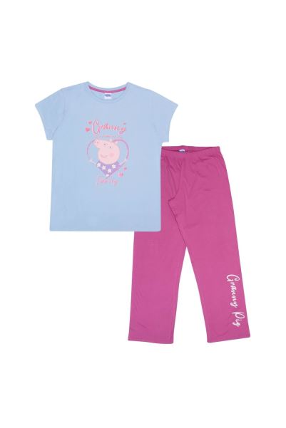 Mountain Warehouse Collection Womens Granny Pig Pyjama Set Pale-Blue-Pink