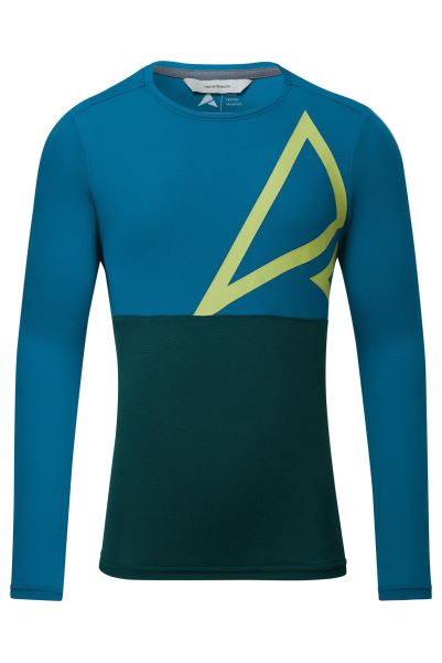 Blue-Teal Spark Kids Long Sleeve Trail Jersey Mountain Warehouse Collections