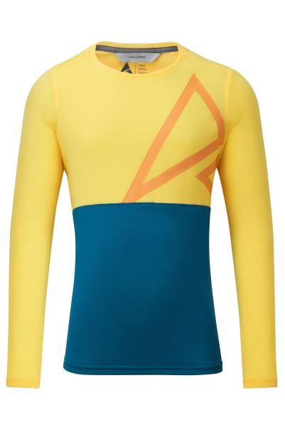 Best Yellow-Blue Spark Kids Long Sleeve Trail Jersey Mountain Warehouse
