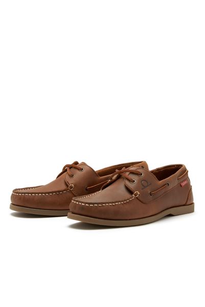 Dark-Tan New Mountain Warehouse Galley Ii Mens Leather Boat Shoes
