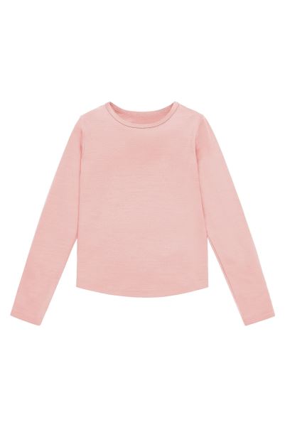 Pink-Peach Mountain Warehouse Kids Long Sleeve Merino Top Hot