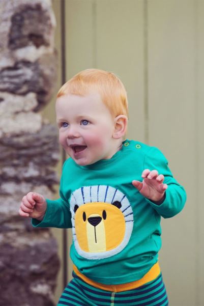 Teal-Yellow Mountain Warehouse Original Frankie The Lion Baby/Toddler Long Sleeve Top
