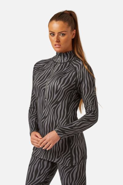 Brands Mountain Warehouse Black-Zebra Carbondri® Womens Cozy Zipneck Base Layer