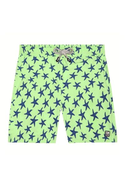 Green Mountain Warehouse Brands Fresh Green & Blue Starfish Mens Swim Shorts