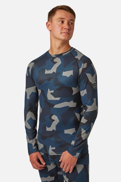 Mountain Warehouse New Geo-Camo Carbondri® Mens Bodyfit Crewneck Base Layer
