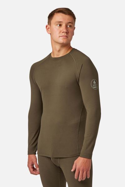 Mountain Warehouse Carbondri® Mens Bodyfit Crewneck Base Layer Dark-Khaki Fashion