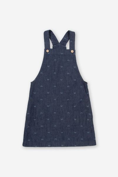 Polka Rainbow Kids Denim Pinafore Dress Brands Navy Mountain Warehouse