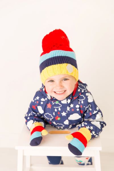 Toddler Striped Bobble Hat Mountain Warehouse Collection Bright-Stripe