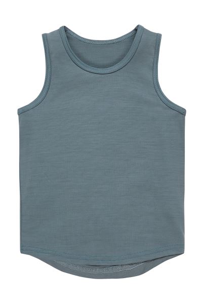 Denim-Blue-Blue Kids Merino Tank Top Mountain Warehouse Collections