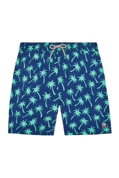 Navy & Spring Green Palms Mens Swim Shorts Mountain Warehouse Origins Navy