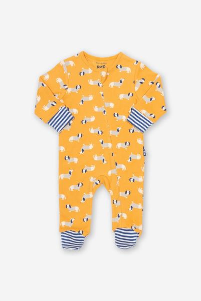 Yellow New Daxie Dog Baby Sleepsuit Mountain Warehouse