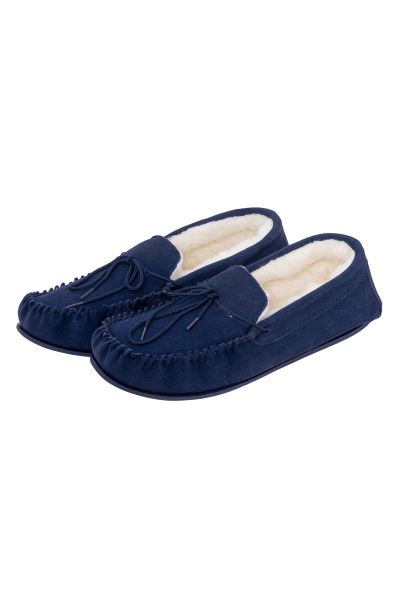 Best Mountain Warehouse Mens Sheepskin Moccasin Slippers Navy