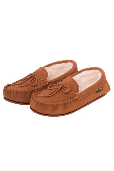 Mens Sheepskin Moccasin Slippers Chestnut Mountain Warehouse Origin