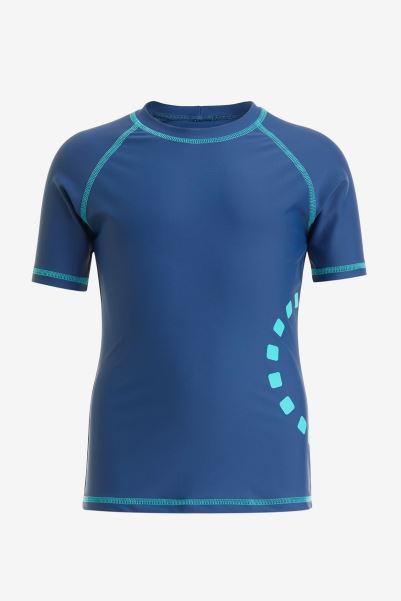 Kids Short Sleeved Rash Vest Mountain Warehouse Blue-Turquoise Best